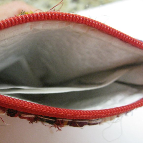 Crate and Barrel Sari Zipper Lined Coin Purse Boho Batik - Picture 5 of 10